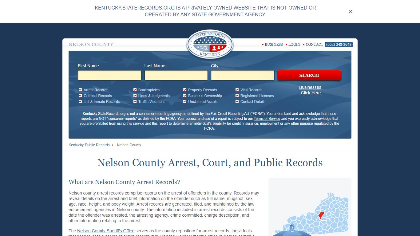 Nelson County Arrest, Court, and Public Records