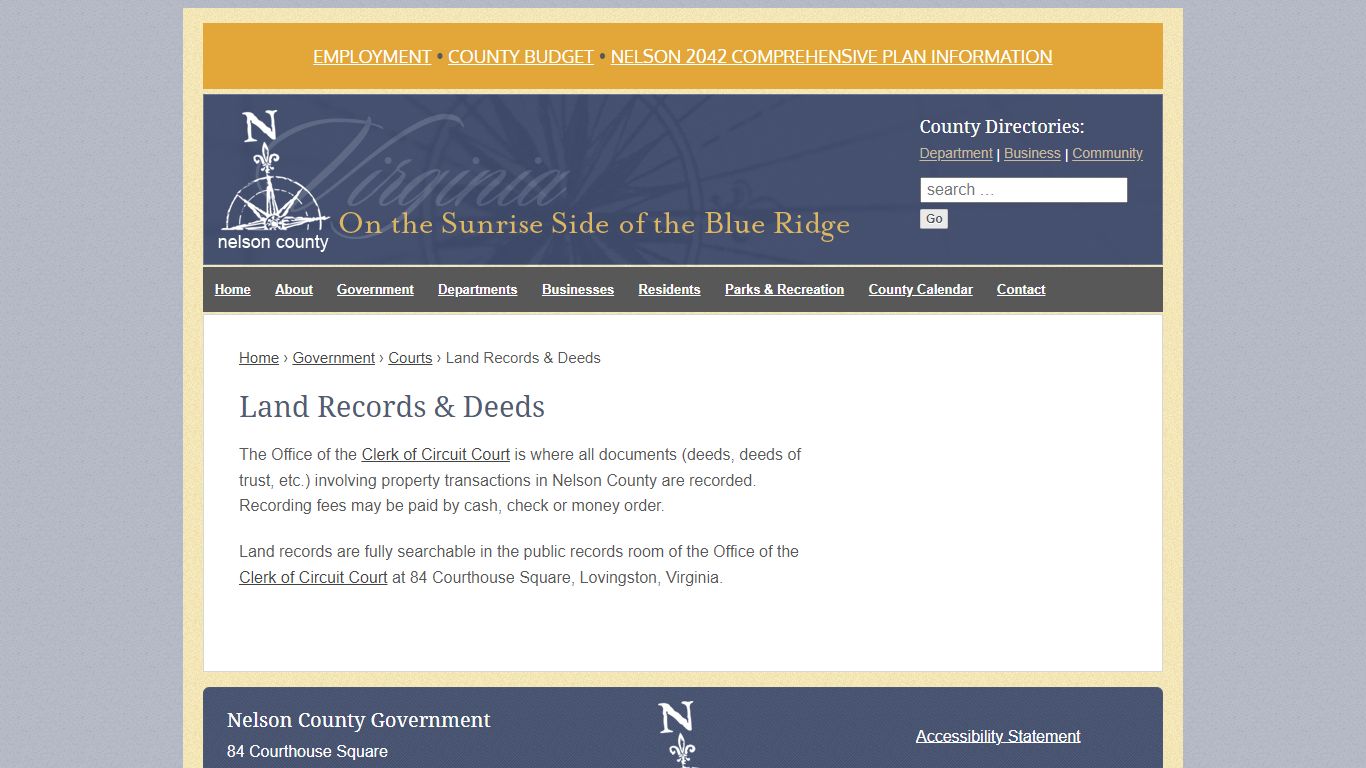 Land Records & Deeds - Nelson County, Virginia