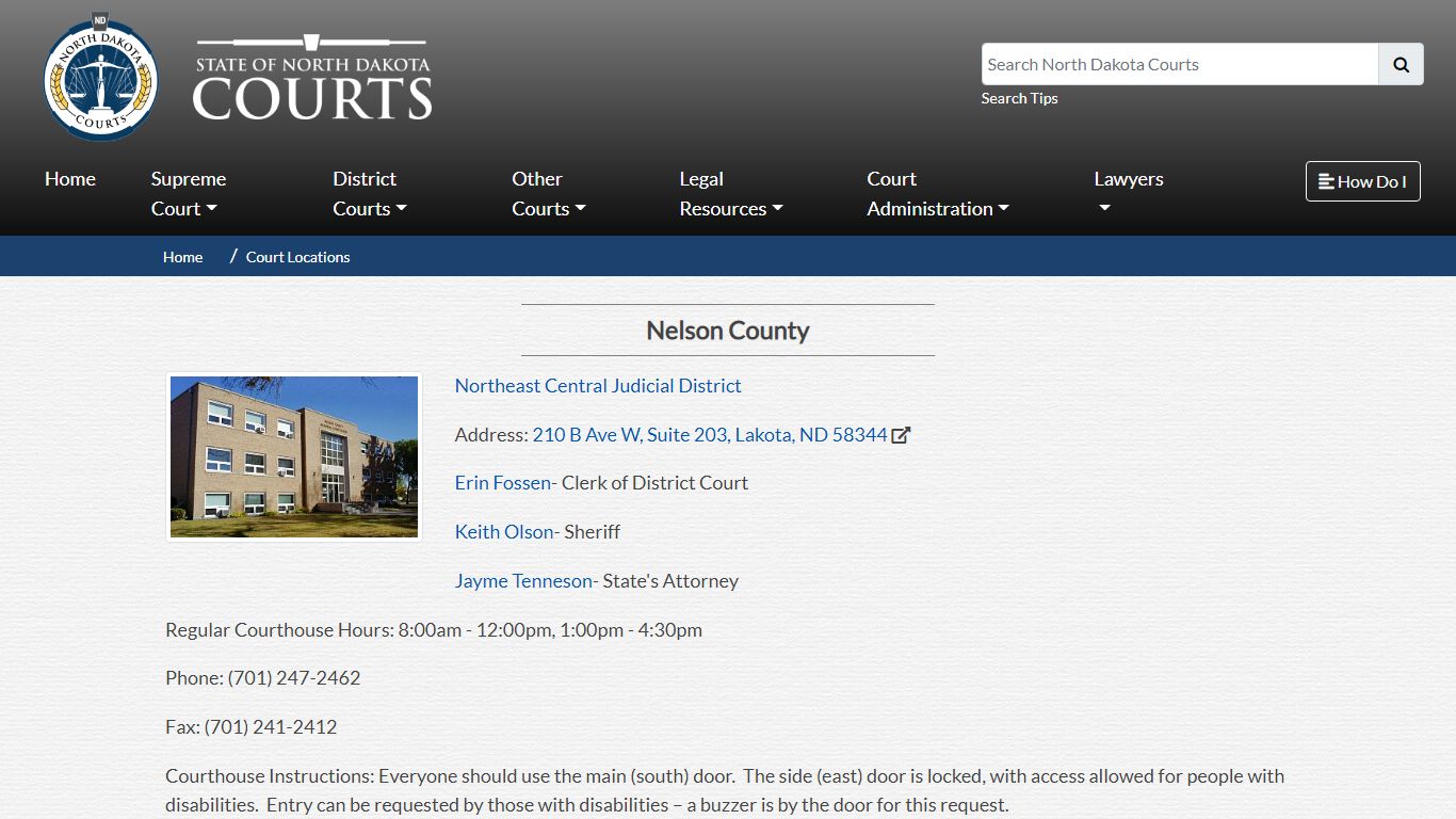 North Dakota Court System - Nelson County - North Dakota Supreme Court